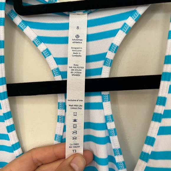 NWOT Lululemon Striped Workout Tank - Picture 2 of 3